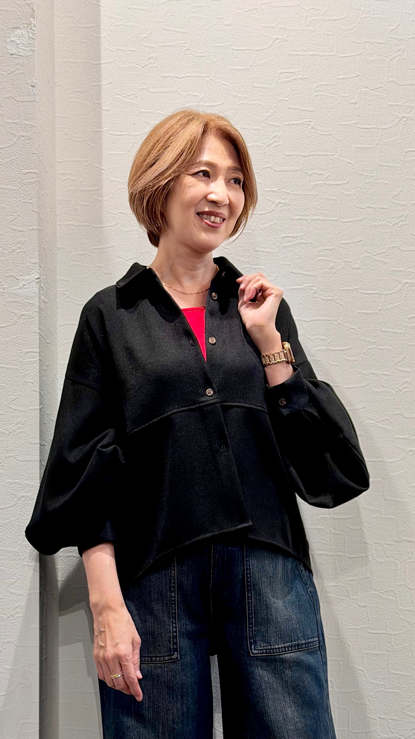 ドロップショルダー切り替えシャツジャケット