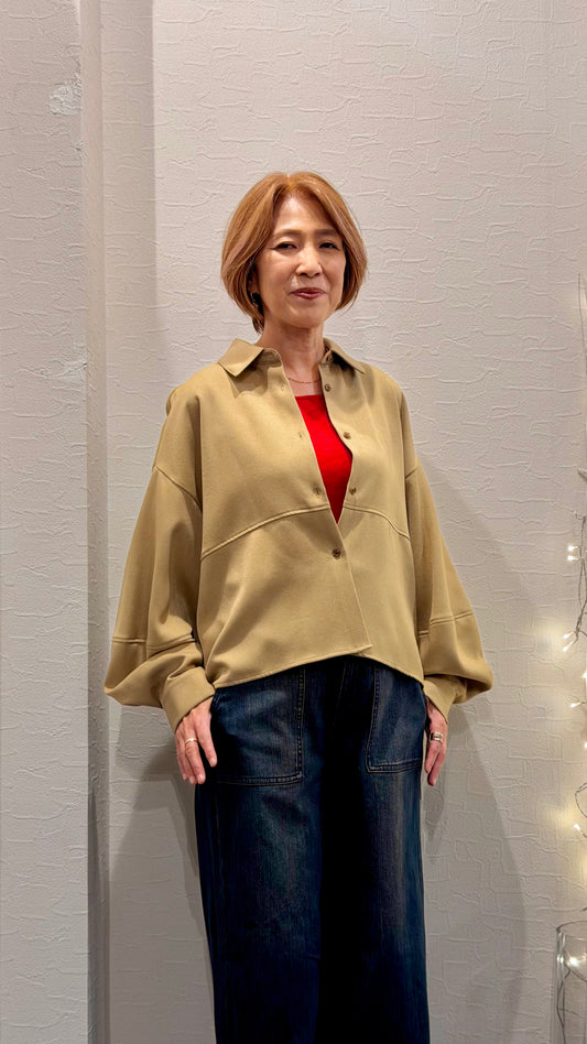 ドロップショルダー切り替えシャツジャケット