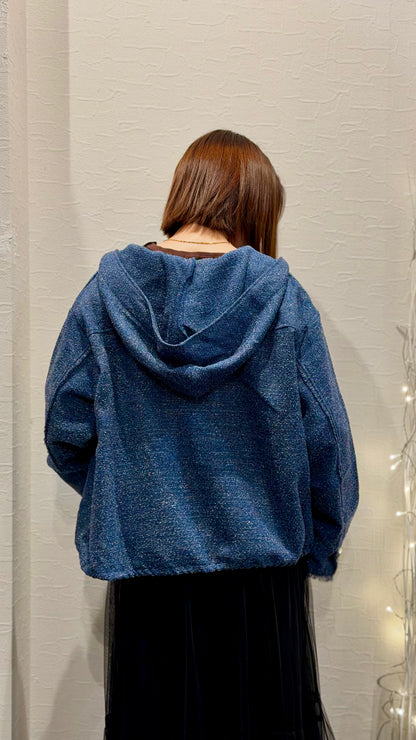 palm RICHE ラメツイード フーディングジップジャケット