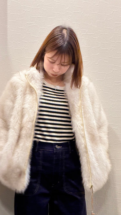RINASCIMENTO エコファー スタンドカラーブルゾン