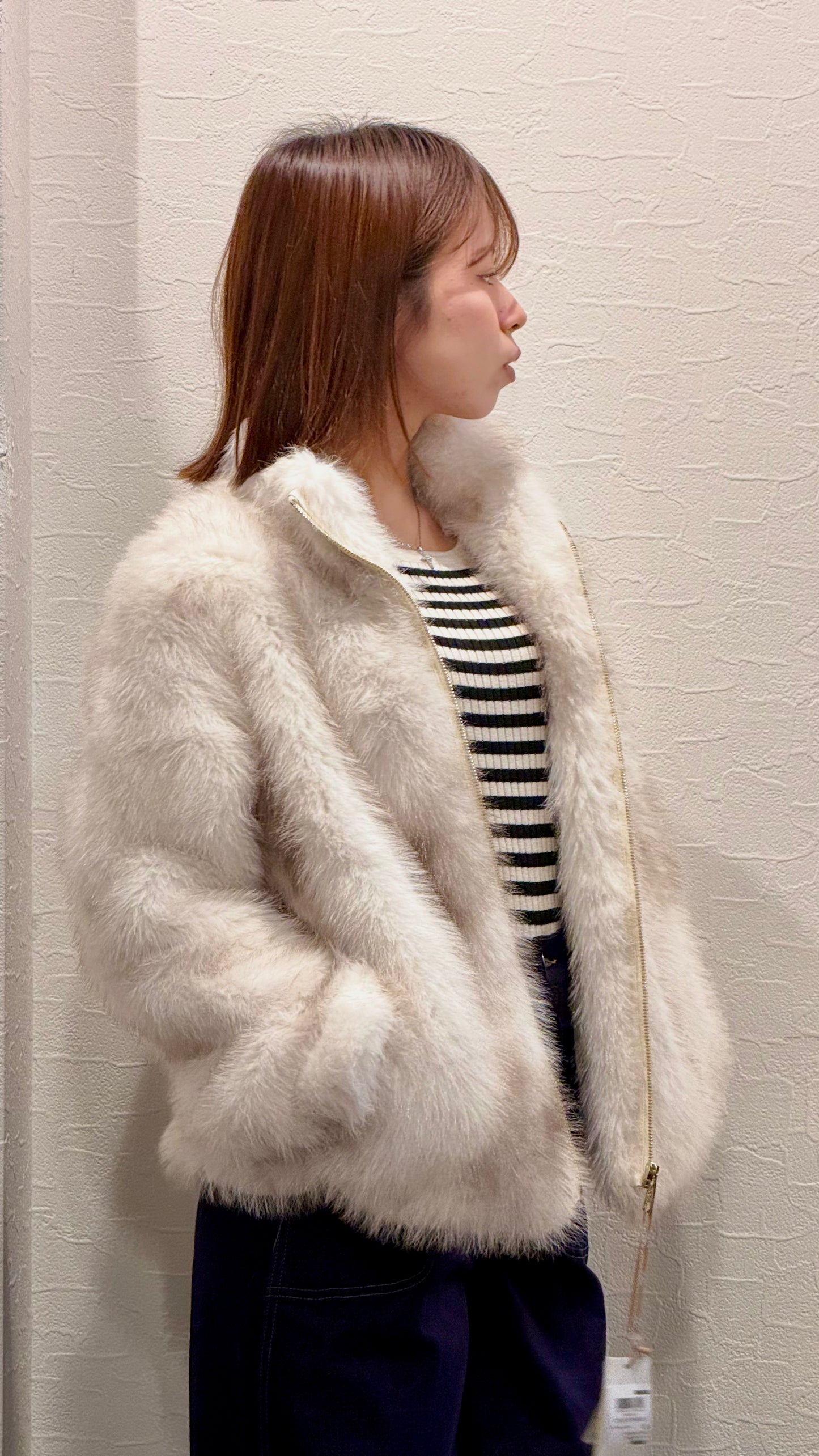 RINASCIMENTO エコファー スタンドカラーブルゾン