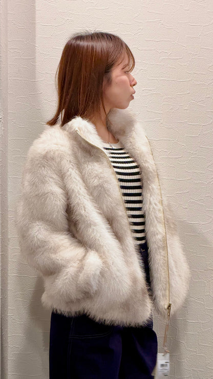 RINASCIMENTO エコファー スタンドカラーブルゾン