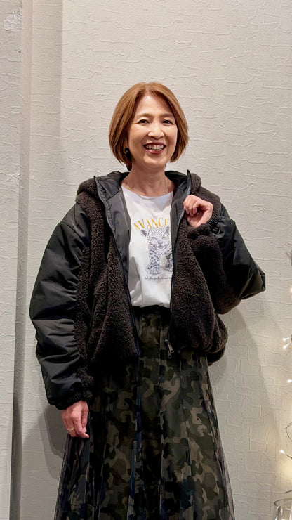 バルーンシルエット パーカーブルゾン