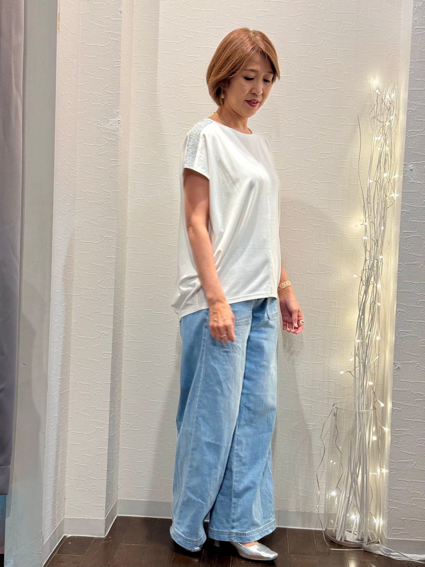 肩ラメ部分使いカットソー　30%OFFでのご提供になりました！