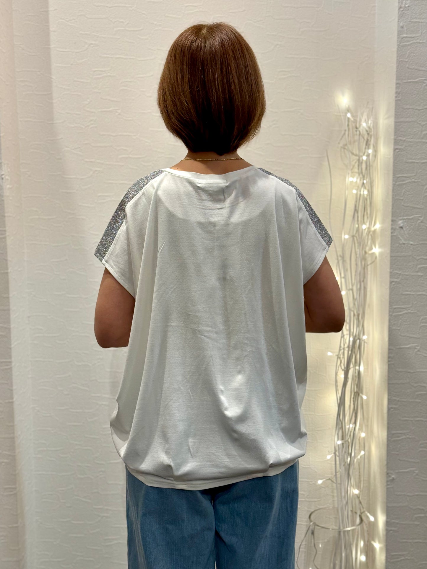 肩ラメ部分使いカットソー　30%OFFでのご提供になりました！
