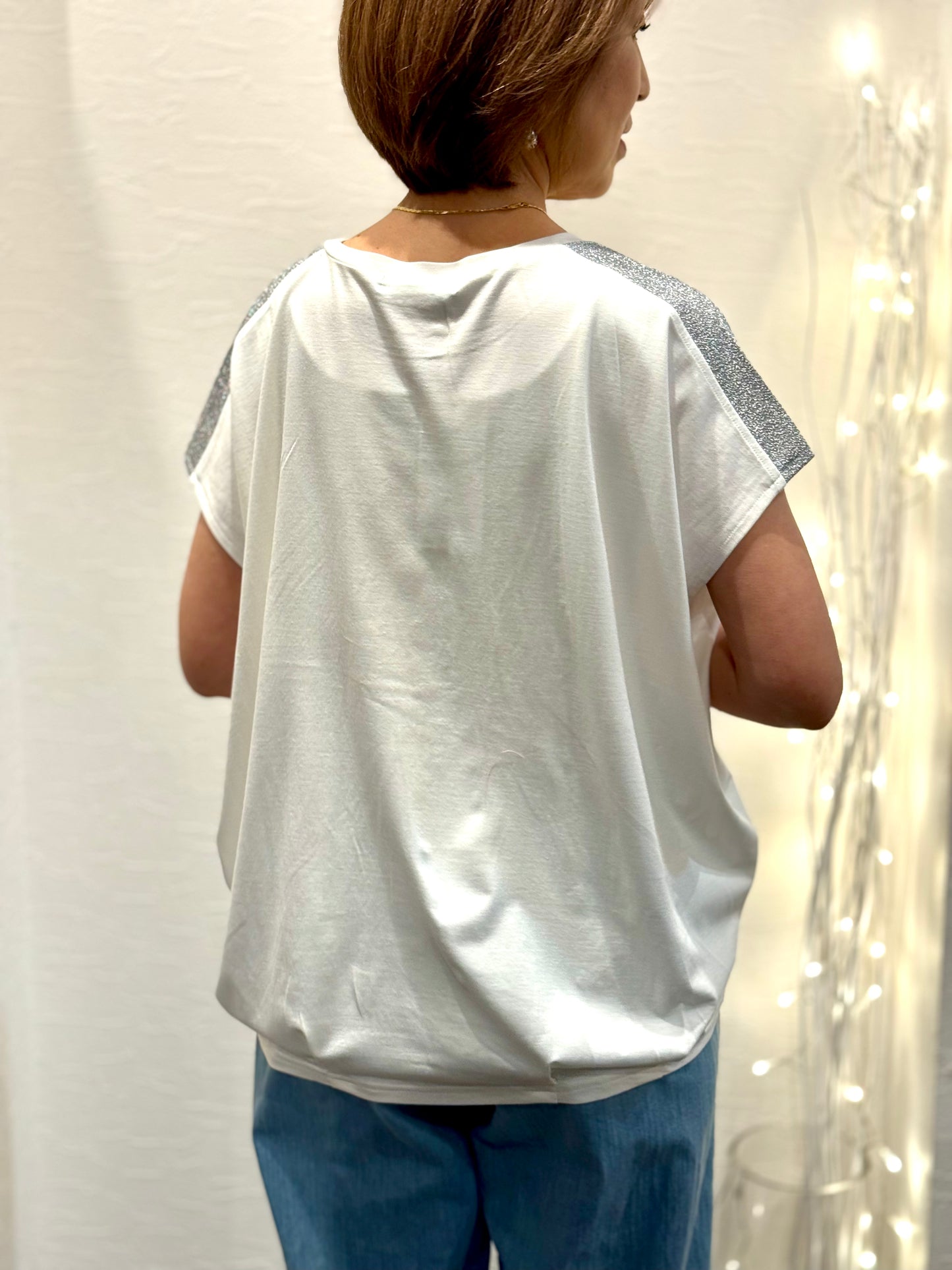 肩ラメ部分使いカットソー　30%OFFでのご提供になりました！