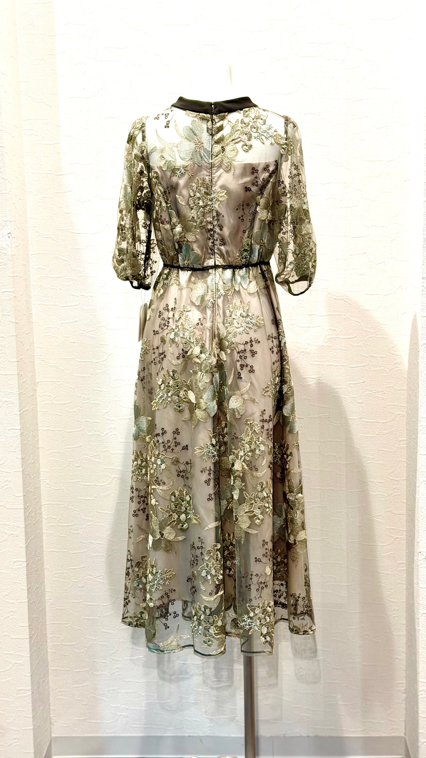 ７分袖刺繍使いワンピース
