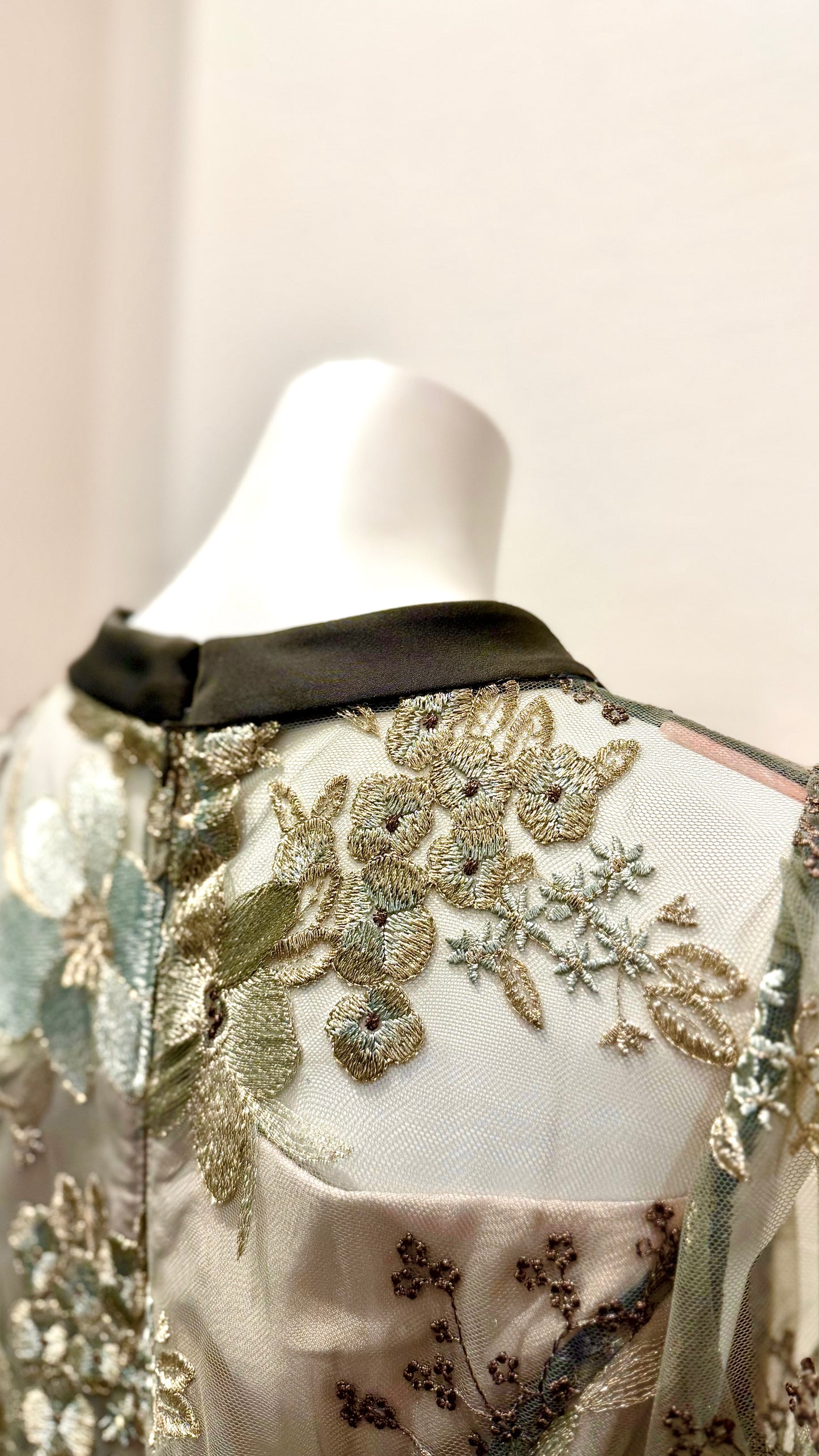 ７分袖刺繍使いワンピース