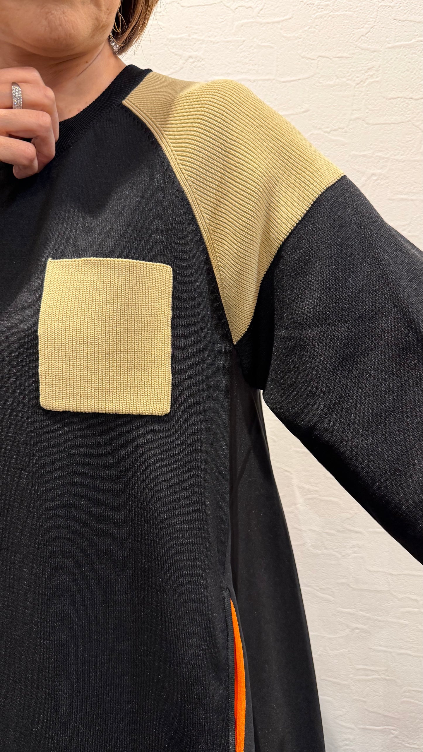 ニット部分使いAラインワンピース