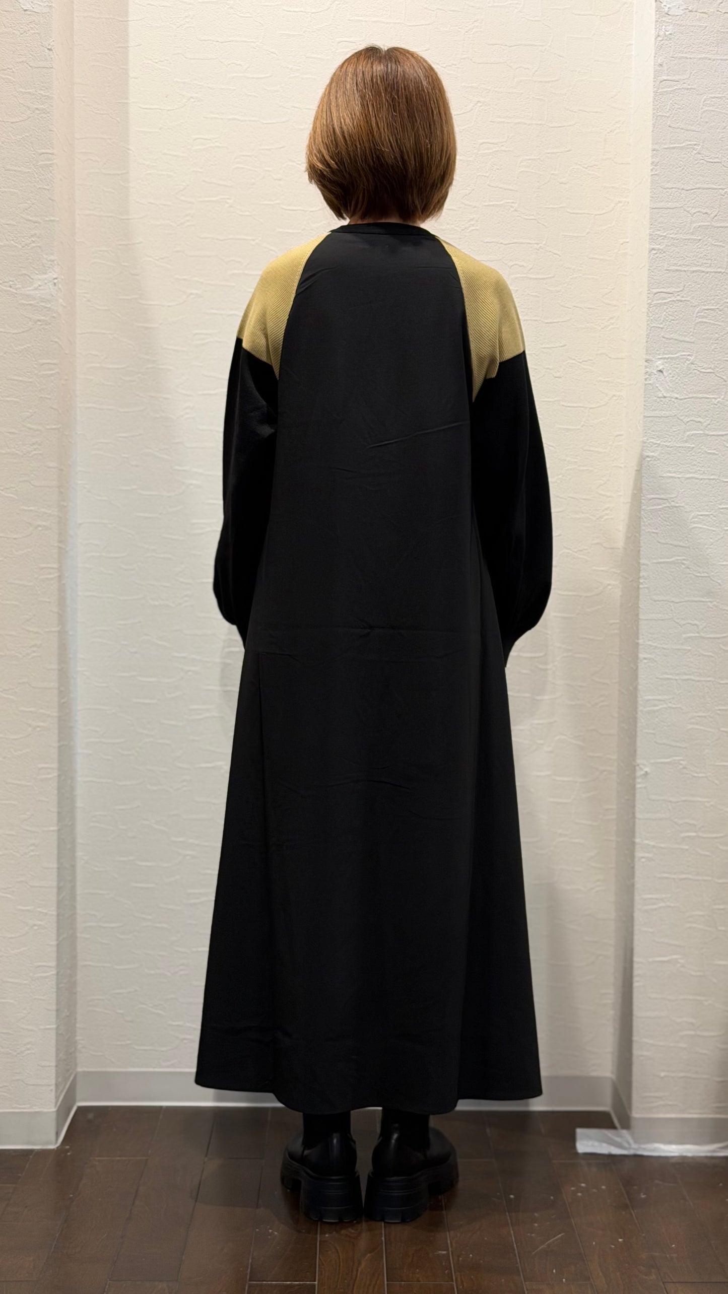 ニット部分使いAラインワンピース