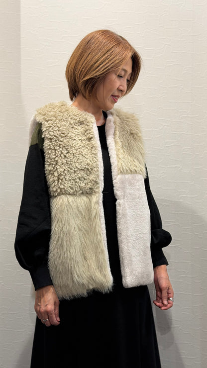 ニット部分使いAラインワンピース